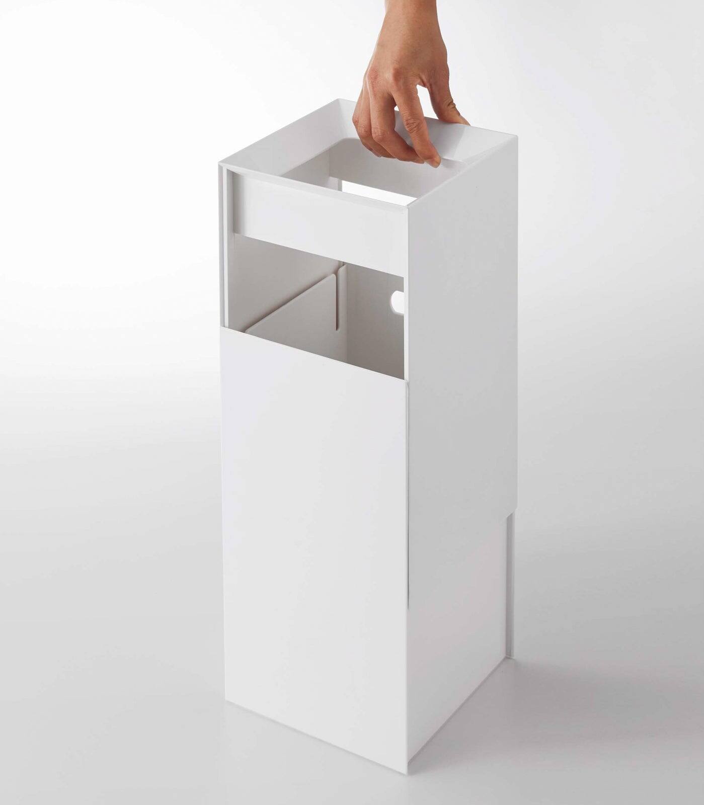 Back. Yamazaki Home - Trash Can - White.