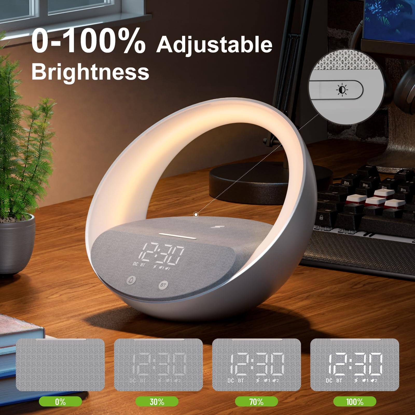 0-100% Adjustable Brightness

DC 12:30

0% 30% 70% 100%

DC BT
