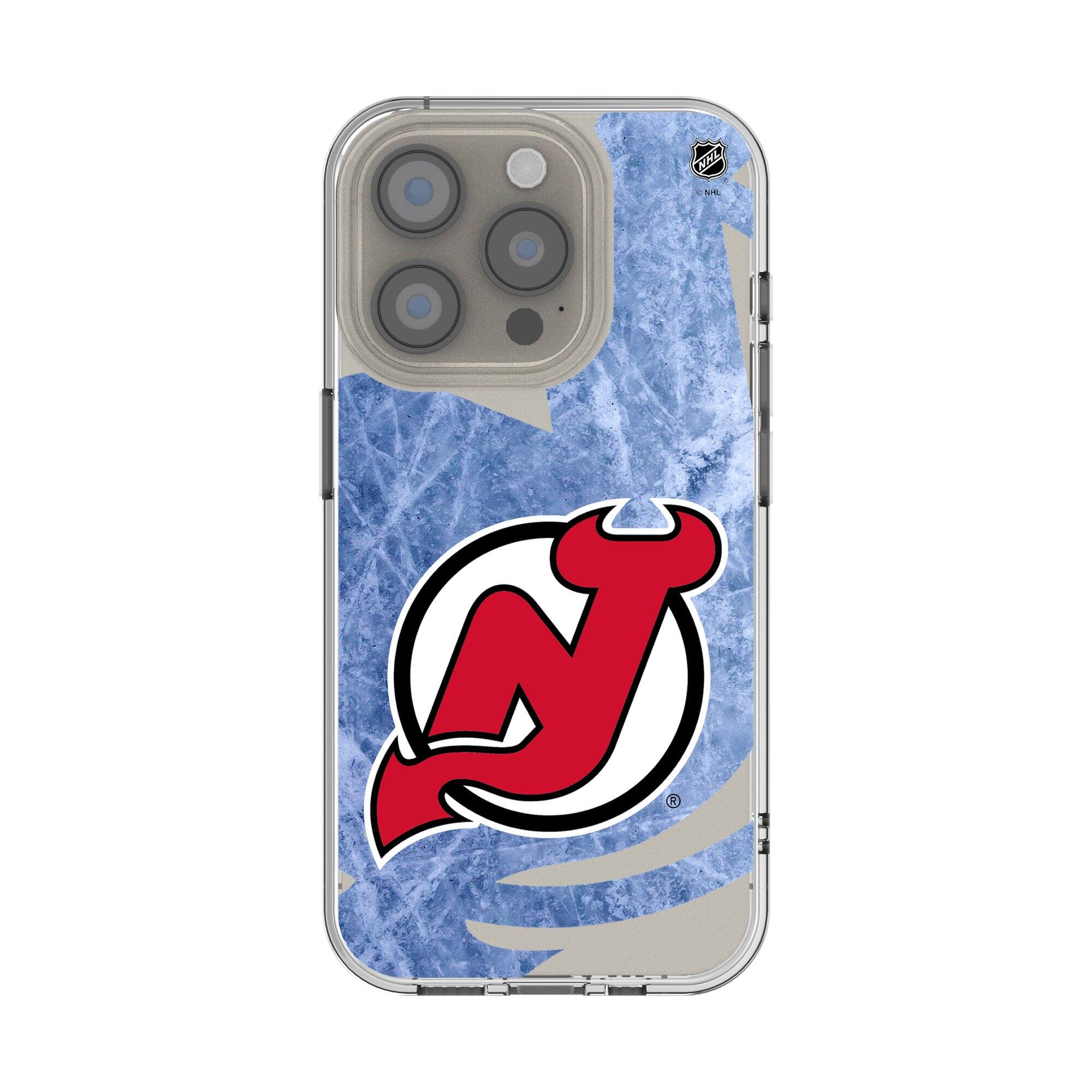 Front. Keyscaper - New Jersey Devils iPhone Clear Ice Case - 16 Pro - Multicolor.