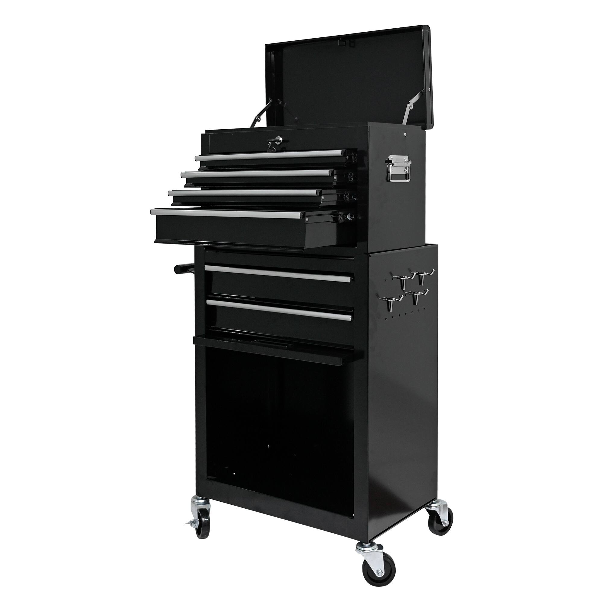 Alt View 2. APRILSOUL - High Capacity Rolling Tool Chest with Wheels and Drawers 6-Drawer Tool Storage Cabinet--BLACK - Black.