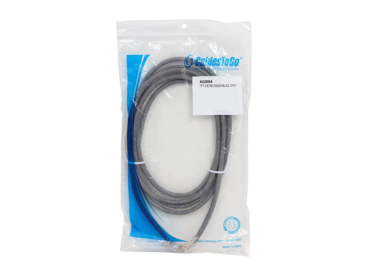 CablesToGo  
#22684  
7FT CAT5E ASSEMBLED GREY  
www.cablestogo.com  
Made in China