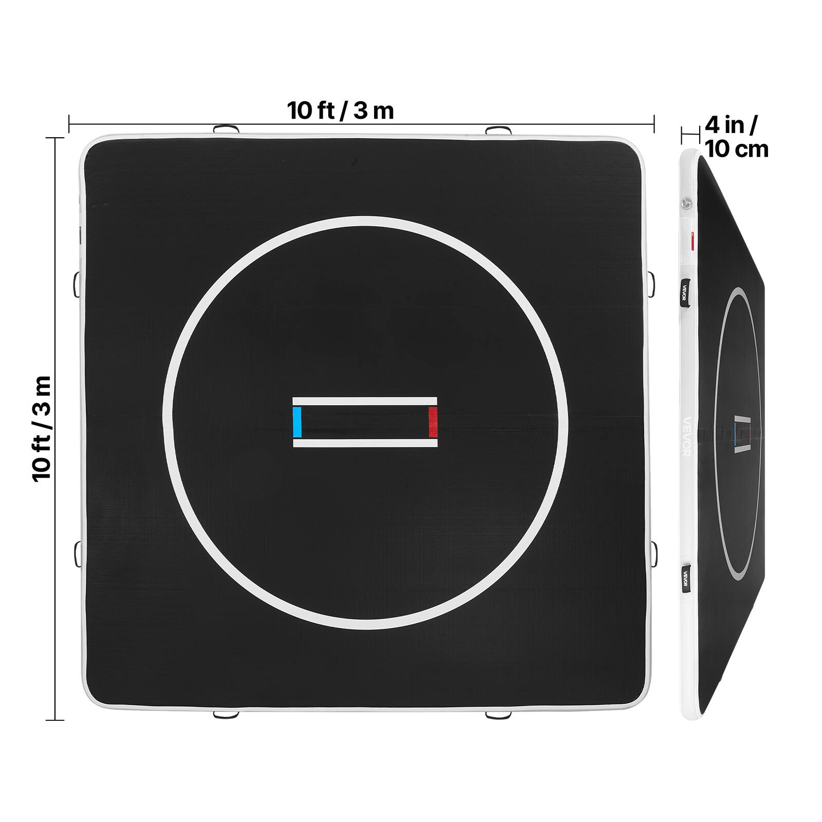 10 ft / 3 m  
4 in / 10 cm  
10 ft / 3 m