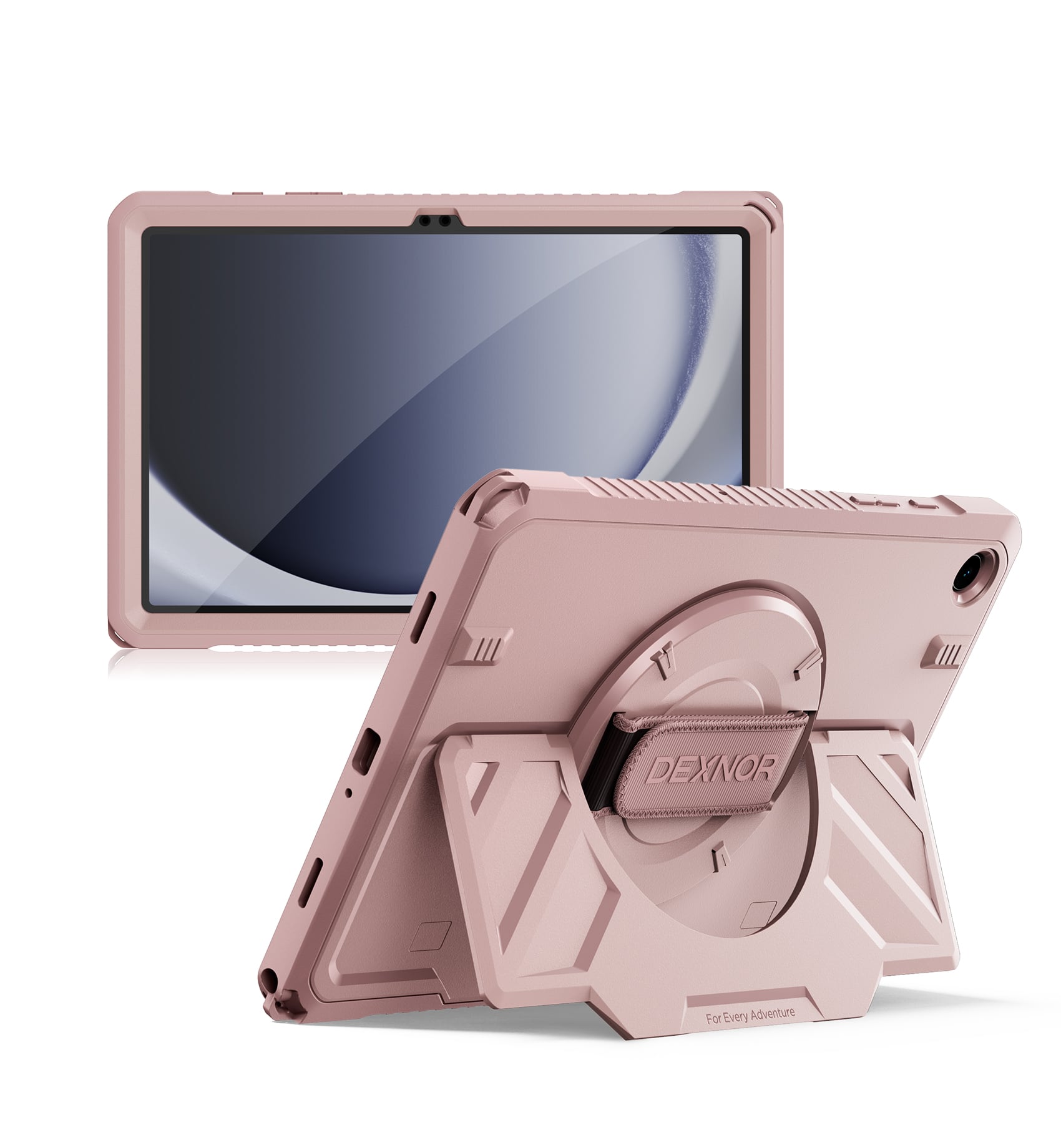 Dexnor - Rugged Case for Samsung Galaxy Tab A9+ Plus/A11+ Plus with 360° Rotating Hand Strap, Screen Protector Shockproof - Peony Pink price history on PriceWatchPro