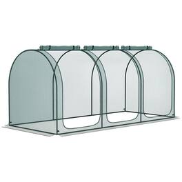 Outsunny - 9' x 4' Crop Cage, Plant Protection Tent with Three Zippered Doors, Storage Bag and 4 Ground Stakes - Green