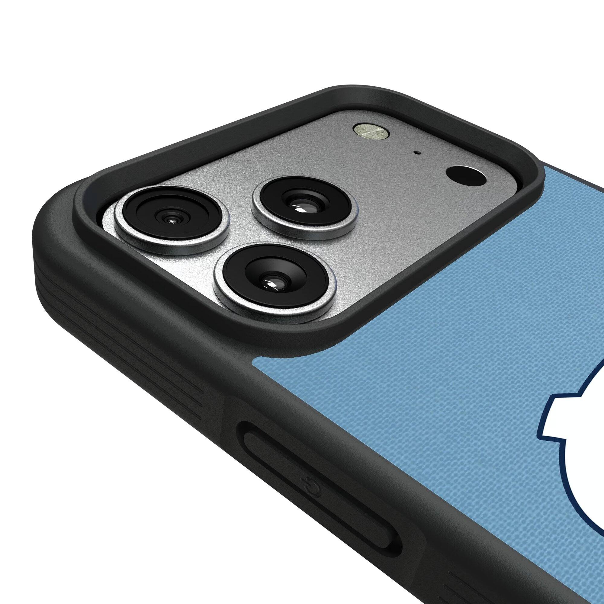 Alt View 2. Keyscaper - North Carolina Tar Heels Bump Case with 8.2ft Drop Protection - 16 Plus - Multicolor.