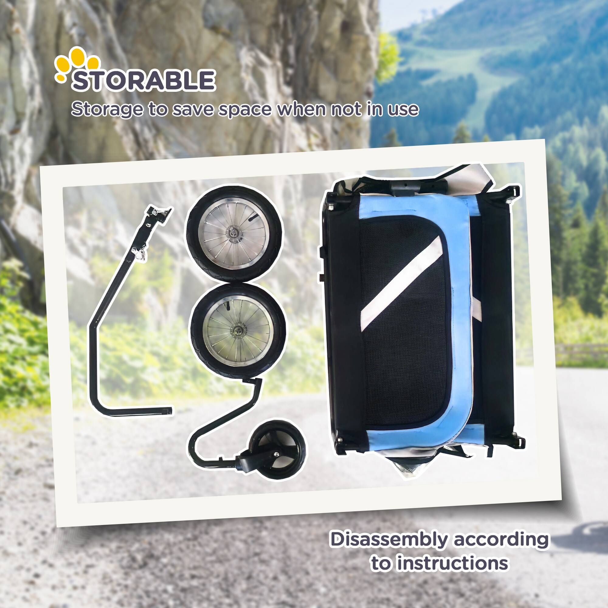 Alt View 2. Aosom - 2-in-1 Small Dog Bike Trailer and Bike Stroller with Hitch, Bicycle Trailer Sidecar Bike Wagon Cart Carrier Attachment.