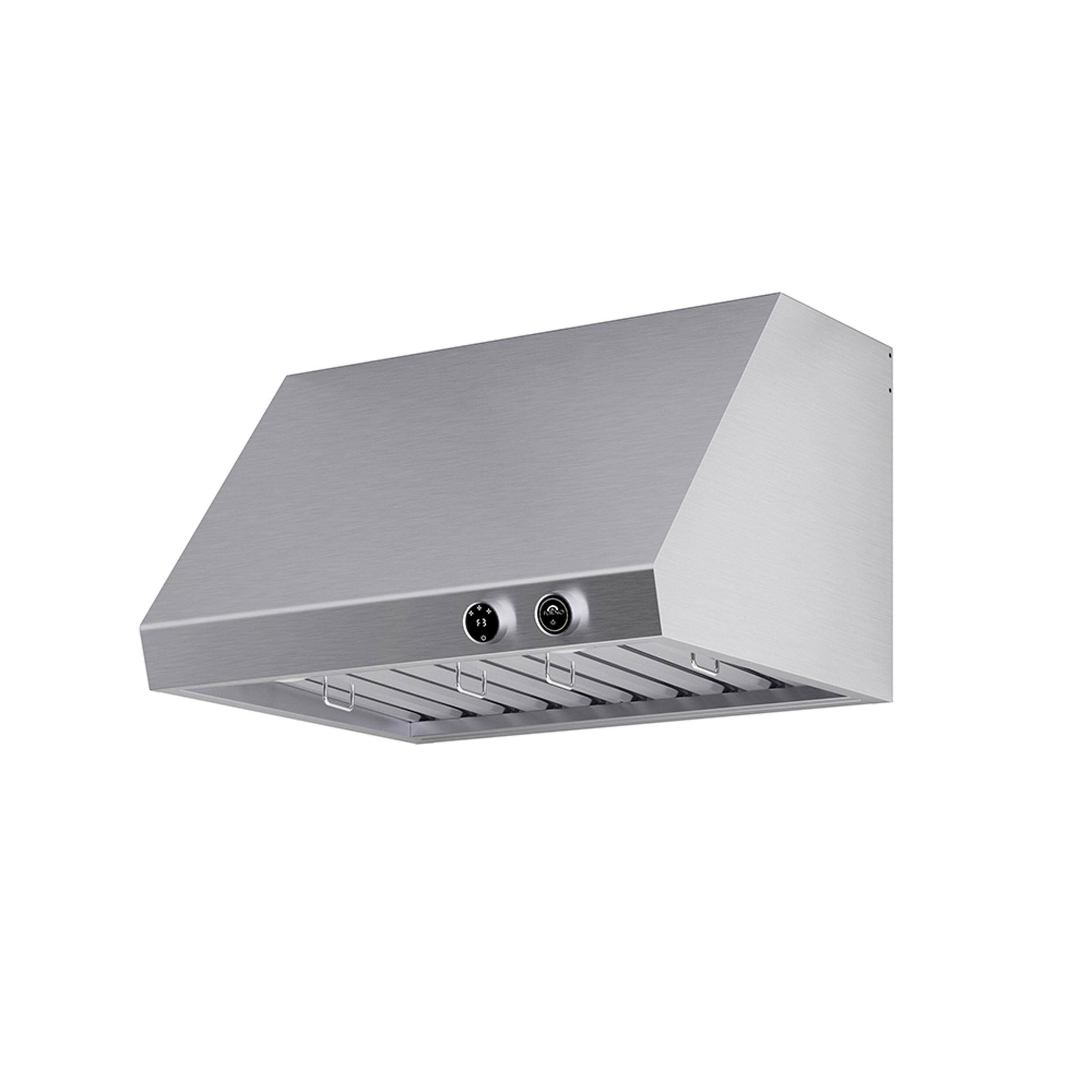 Left. Forno Appliances - Biagio 30" Wall Mounted Vented Range Hood - Silver.