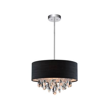 Front. CWI Lighting - Dash 3 Light Drum Shade Chandelier With Chrome Finish - Chrome.