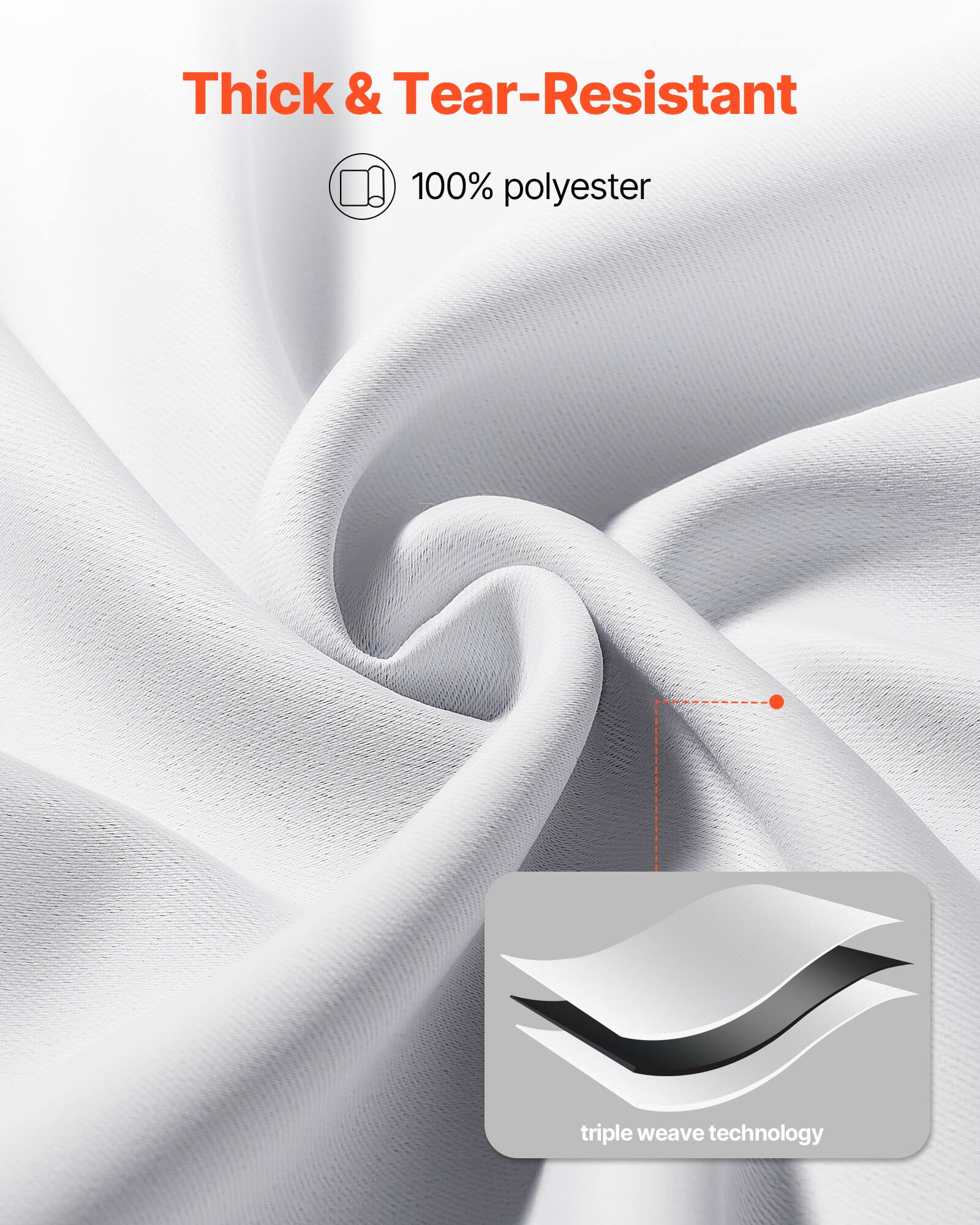 Thick & Tear-Resistant  
100% polyester  
Triple Weave Technology