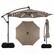 Front. Costway - Costway 10 FT Solar Offset Hanging Umbrella Patio Cantilever Umbrella with 32 LED Lights - Brown.