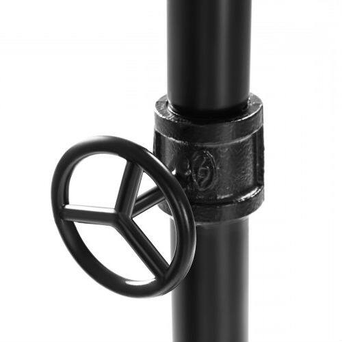 Left. Hivvago - Rustic Industrial Laundry Pipe Garment Rack Lockable Wheels - Rustic Brown.