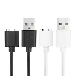 Unique Bargains - Magnetic USB DC Charger Cable, 7mm, 2.6ft, USB, Smart Protect, Single Polarity, 2pcs - for Toothbrush - Black/White