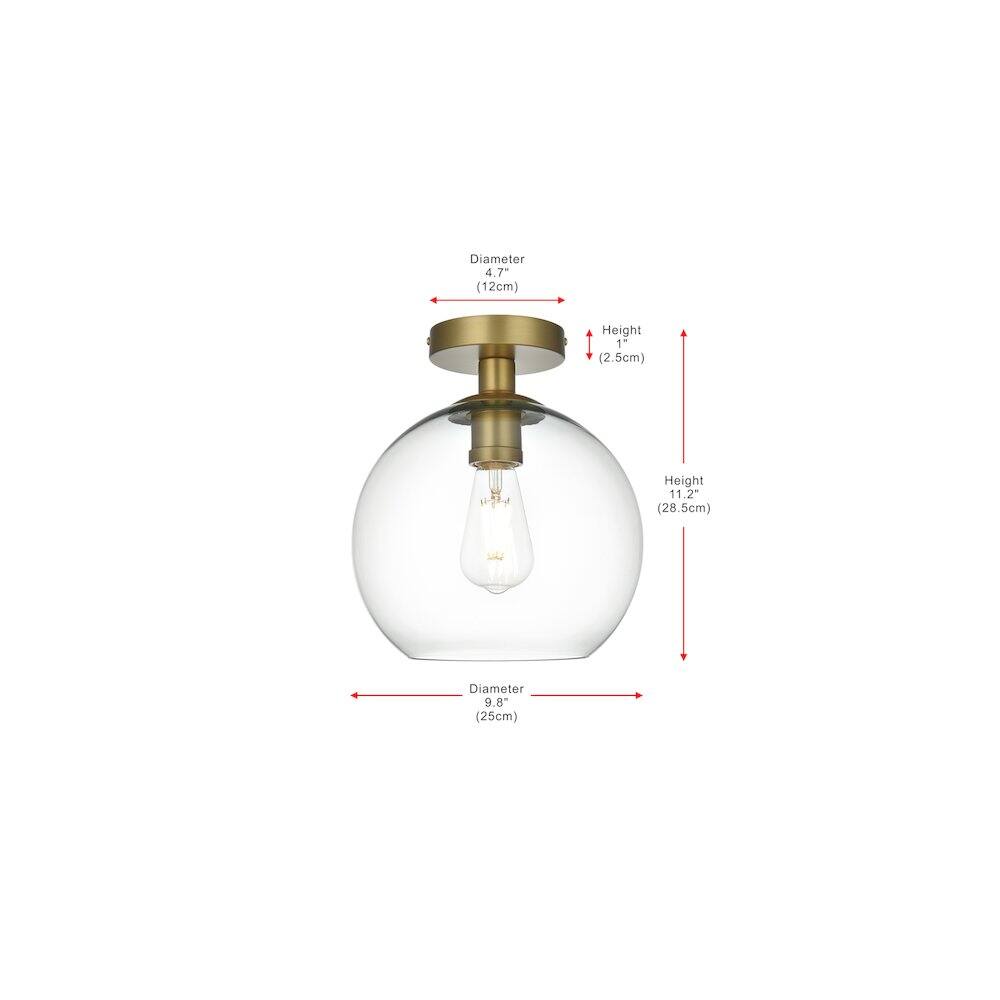 Living District - Baxter 18 Inch Flush Mount Clear Shade in Satin Gold - Satin Gold And Clear price history on PriceWatchPro