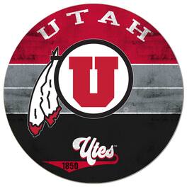 Jardine - Utah Utes 20'' x 20'' Retro Logo Circle Sign - Red