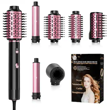 - 1300 WATTS
- HIGH-SPEED HAIR DRYER BRUSH
- 4-in-1 DESIGN FOR ALL HAIR TYPES & STYLES
- Dryer
- Volumizer
- Curler
- Straightener