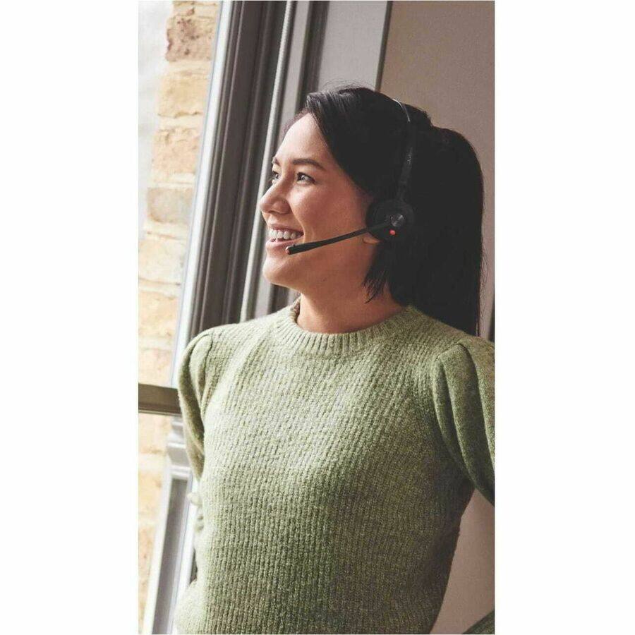 Alt View 1. Jabra - Jabra Engage 55 SE Headset - Stereo - Wireless - DECT - 490 ft - 40 Hz to 16 kHz - Over-the-head, On-ear - Binaural - Black.