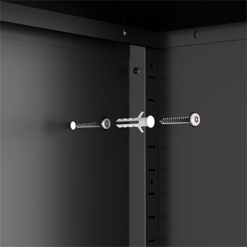Alt View 2. HTUTWOO - 71"H Garage Storage Cabinet –Tool Locking Cabinet with Doors and 4 Shelves, Lockable Tall Cabinets,Storage File Cabinet - White.