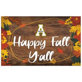 Fan Creations - Appalachian State Mountaineers 11'' x 19'' Happy Fall Y'all Sign - Brown