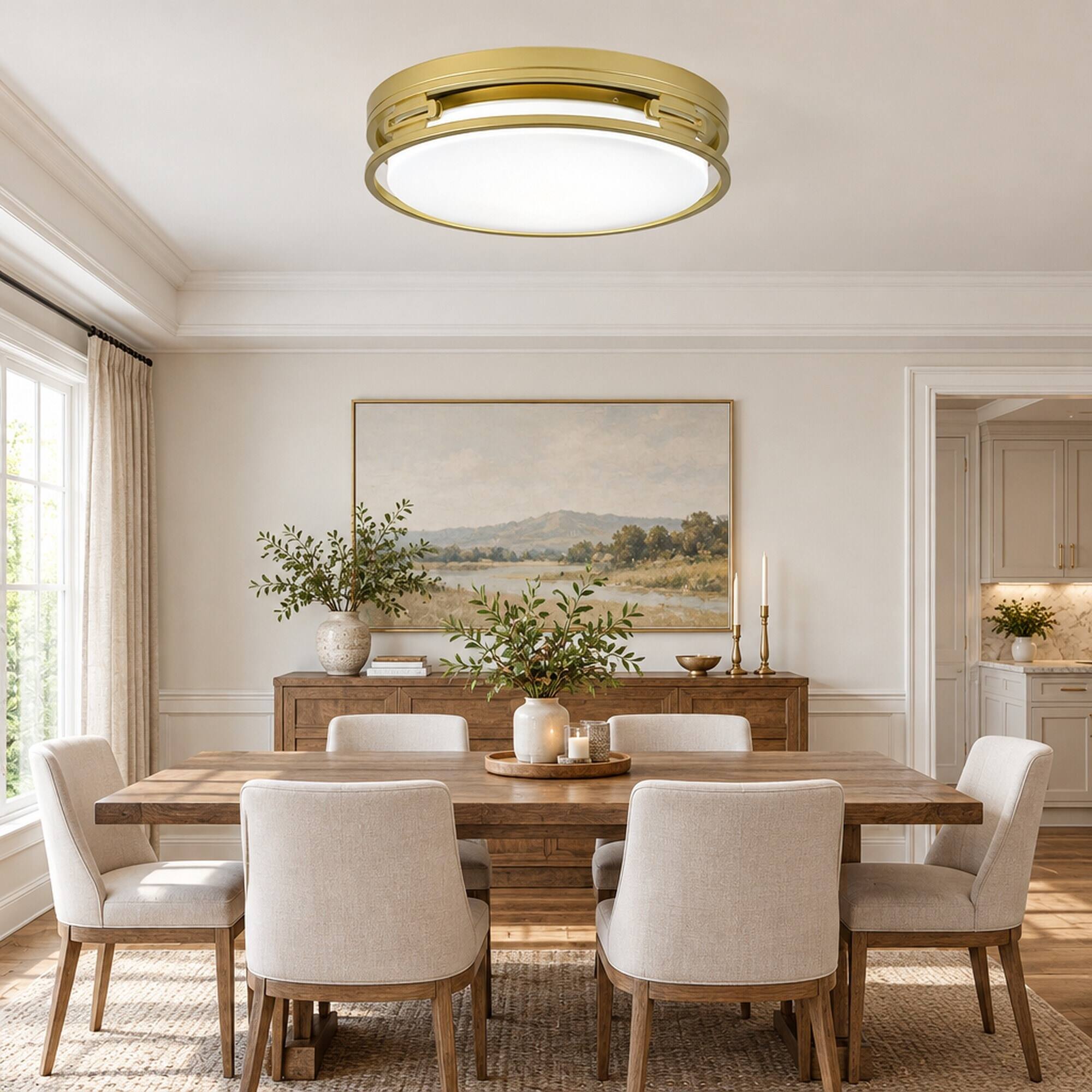RYHNUYNE 12 Flush Mount Ceiling Light, Double Ring LED, 3 Color ...