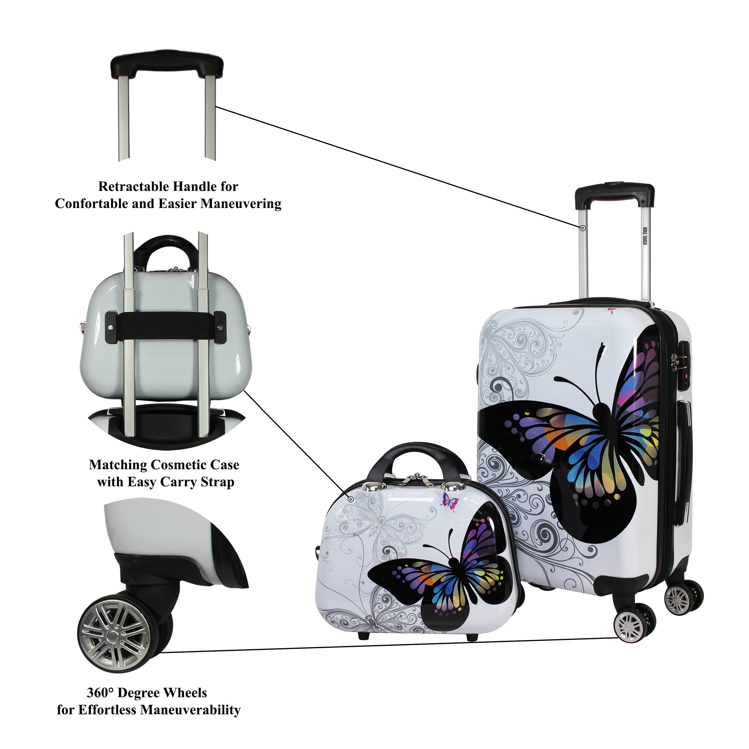 Retractable Handle for Comfortable and Easier Maneuvering  
Matching Cosmetic Case with Easy Carry Strap  
360 Degree Wheels for Effortless Maneuverability