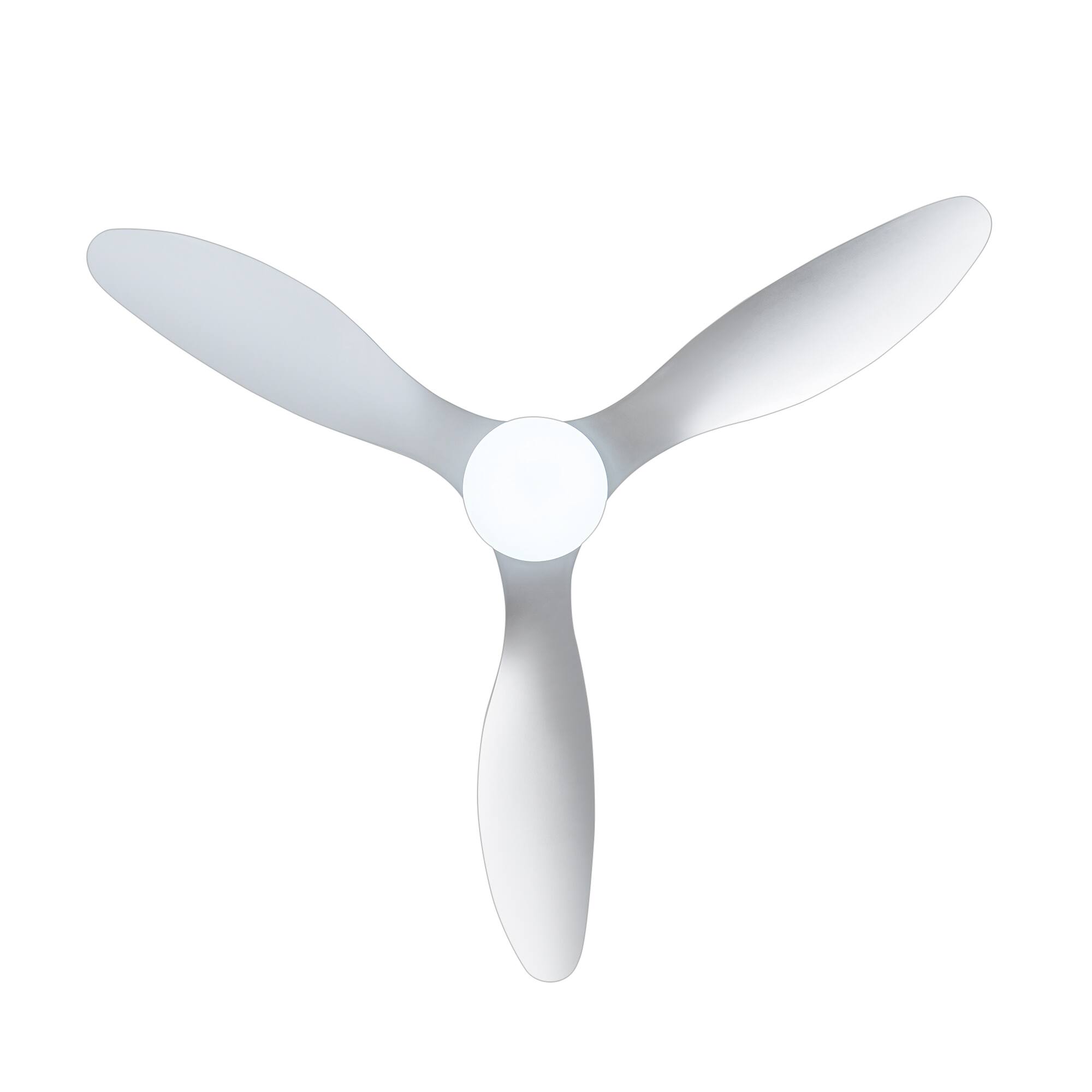 Alt View 9. Breezary - 52" Indoor Ceiling Fan, 3 ABS Blades, 6-Speed DC Motor, Remote Control, Memory/Timer, 3-Color LED Light, 5"/10" Downrods - Brushed Nickel and Silver.