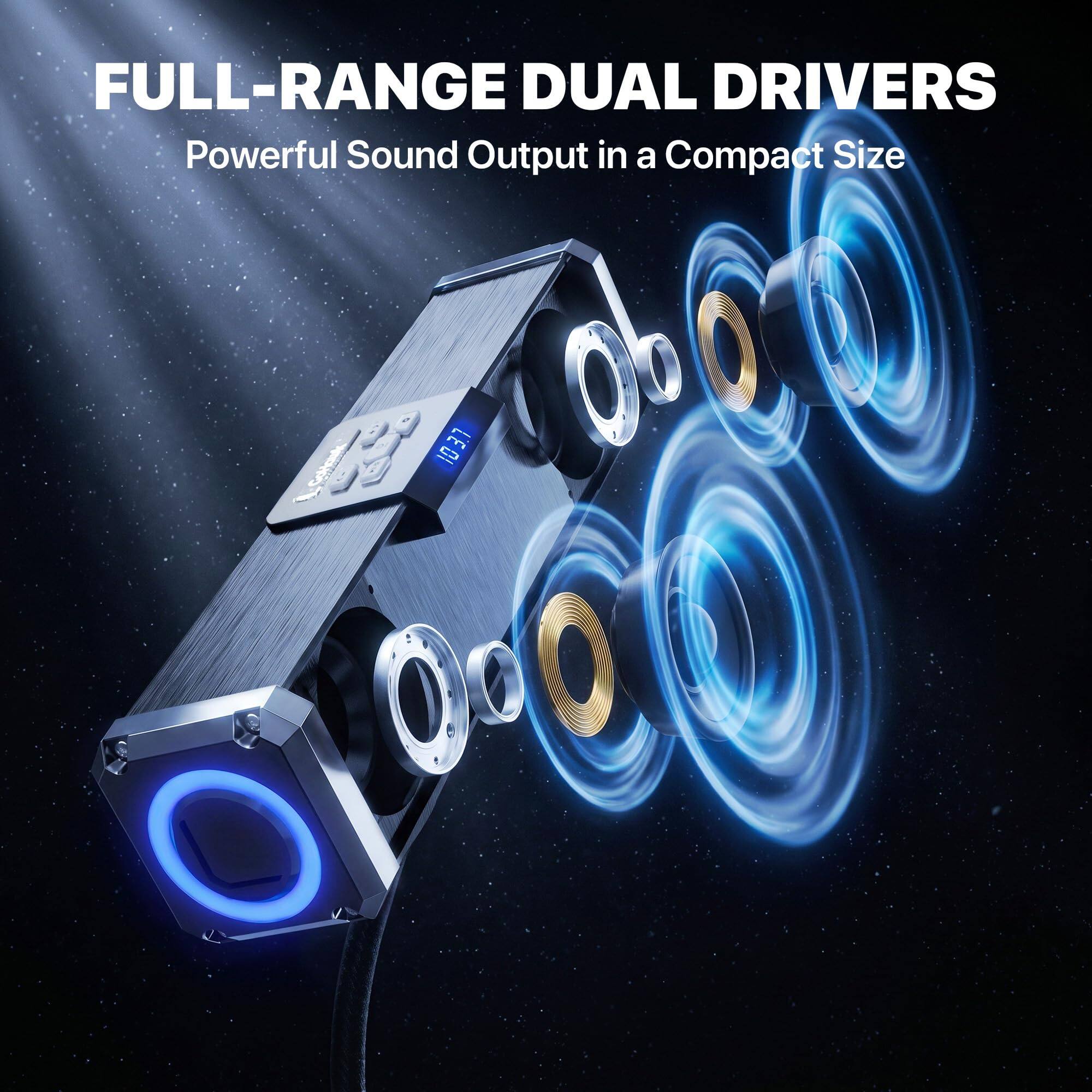 FULL-RANGE DUAL DRIVERS  
Powerful Sound Output in a Compact Size