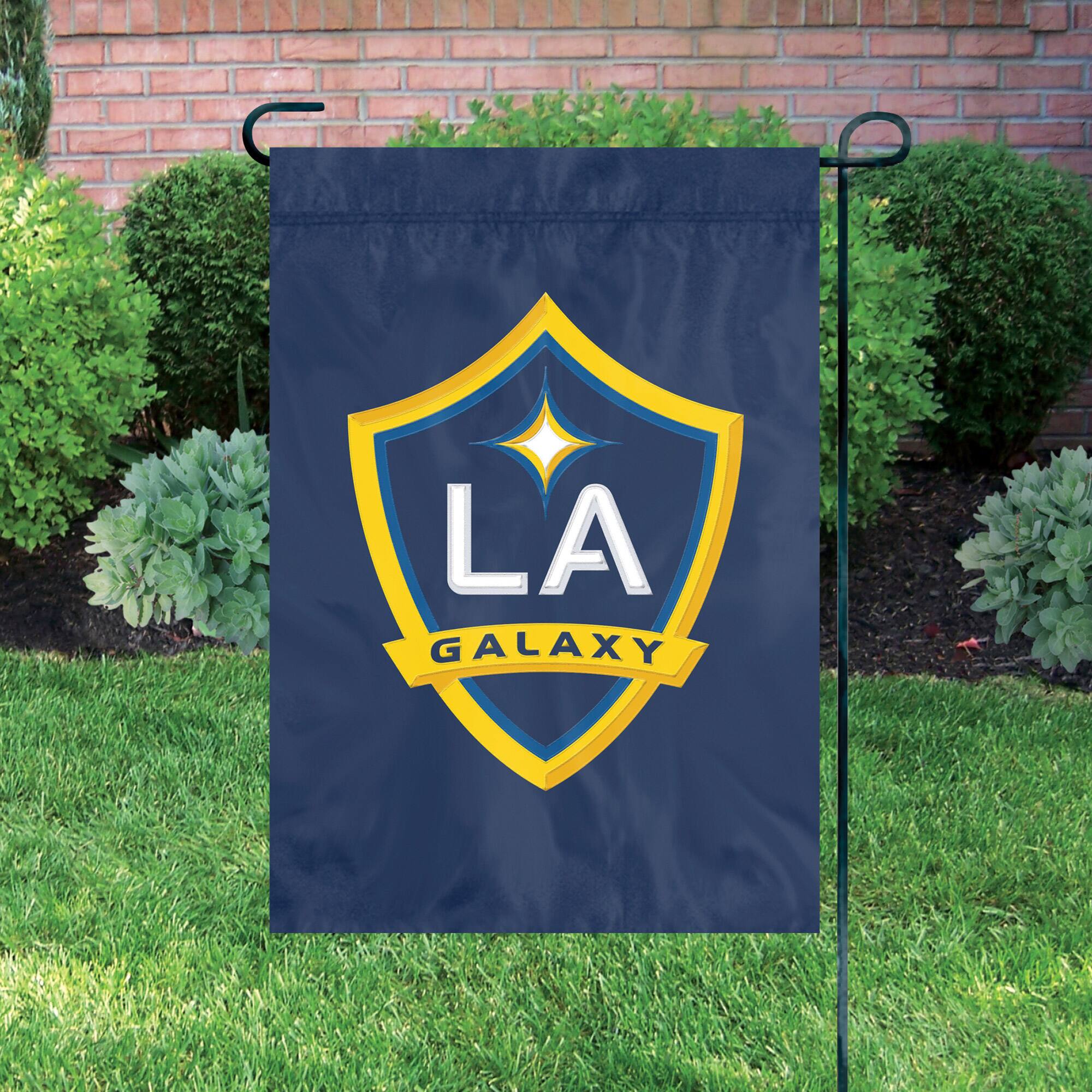 Alt View 1. Party Animal - LA Galaxy Premium Garden Flag - Multicolor.