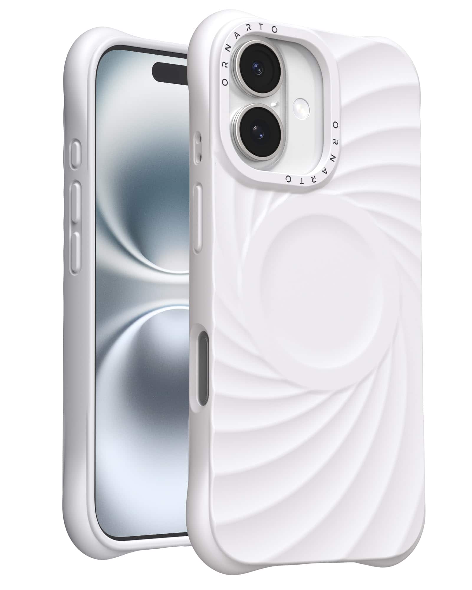 Front. Ornarto - ORNARTO Vortuxe for Liquid Silicone iPhone 16 Case 6.1", Drop Protection, Compatible with MagSafe - White - White.