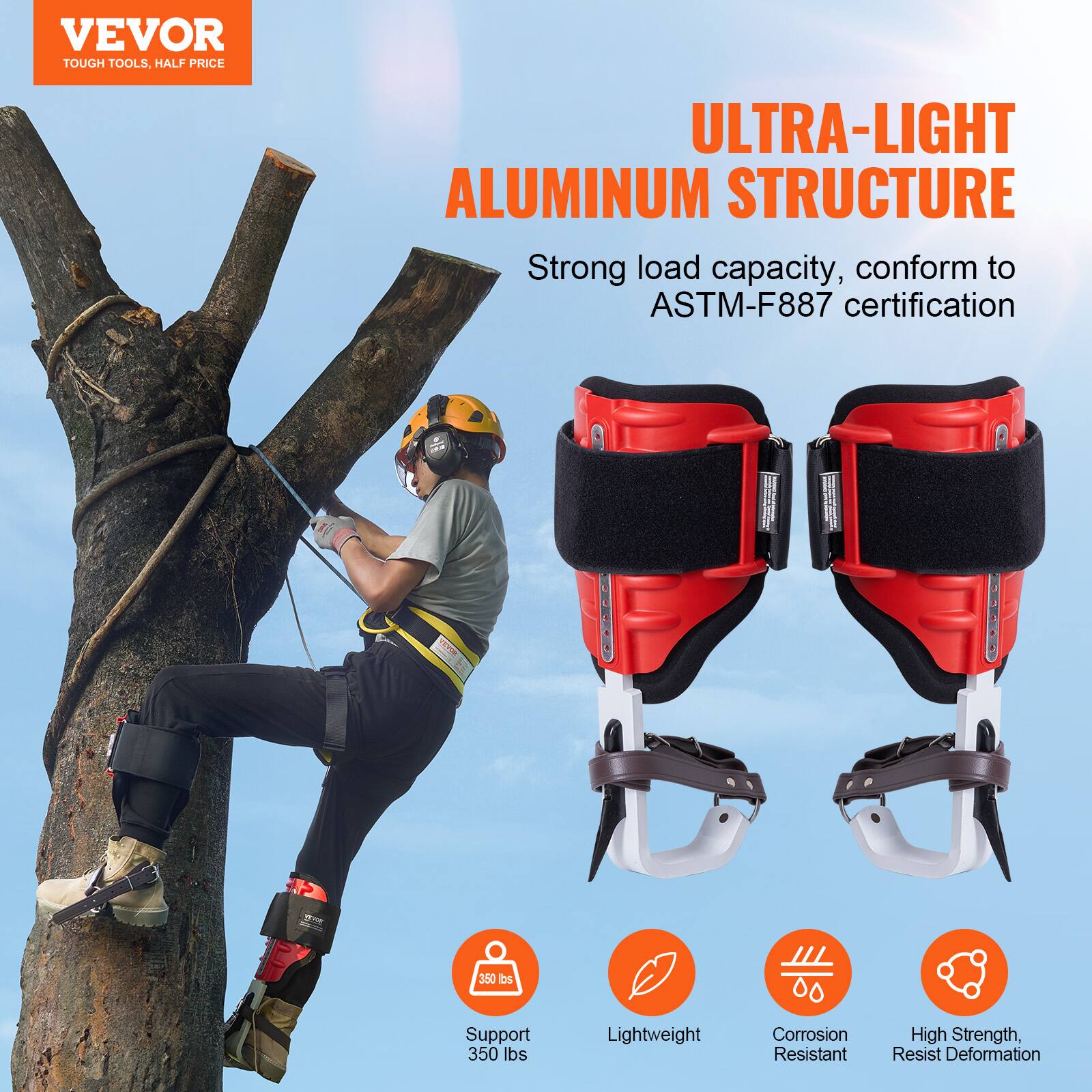 VEVOR TOUGH TOOLS. HALF PRICE

ULTRA-LIGHT ALUMINUM STRUCTURE

Strong load capacity, conform to ASTM-F887 certification

Support 350 lbs

Lightweight

Corrosion Resistant

High Strength, Resist Deformation