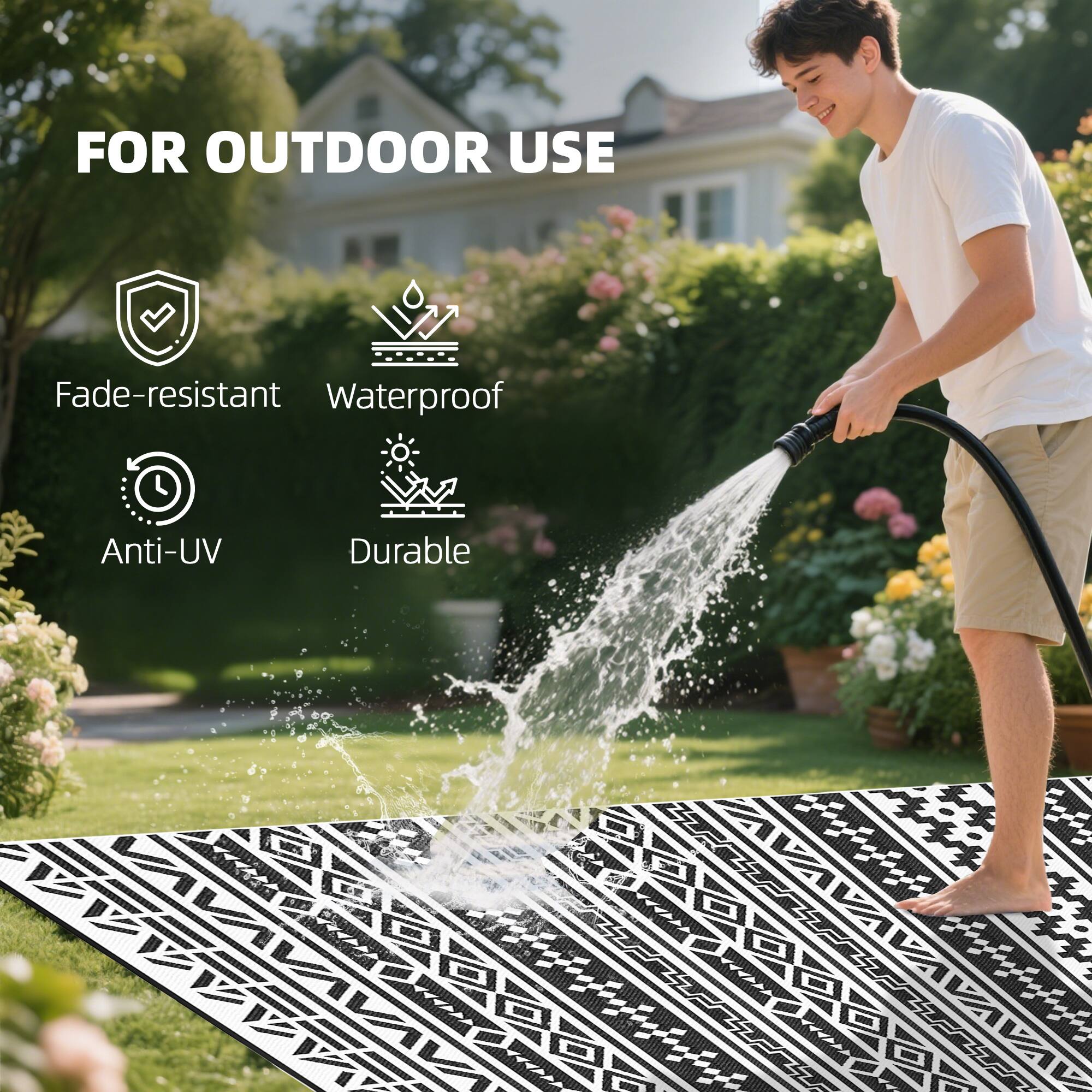 FOR OUTDOOR USE
Fade-resistant
Waterproof
Anti-UV
Durable