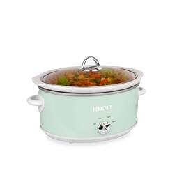 HomeCraft - 6 Qt Oval Slow Cooker - Sage - Green