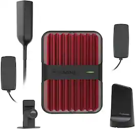 Solid Signal - Rover Duo Cross Country 2-in-1 Car-to-Offroad Vehicle Cell Phone Signal Booster - Powered by weBoost - Black, Red