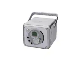 Jensen - CD555 Bluetooth Boombox with CD Player, FM Radio, Aux-In & Headphone Jack - White