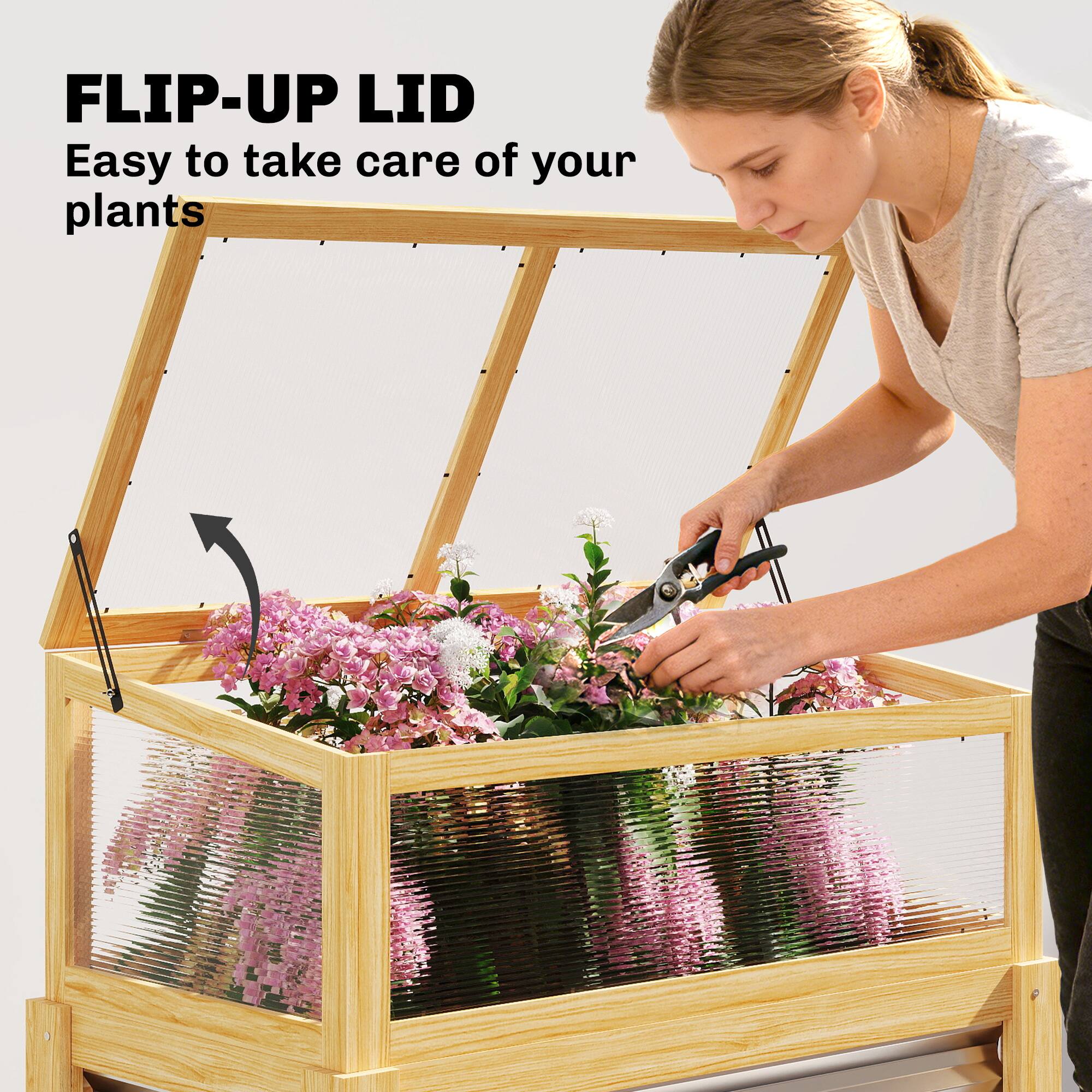 FLIP-UP LID  
Easy to take care of your plants