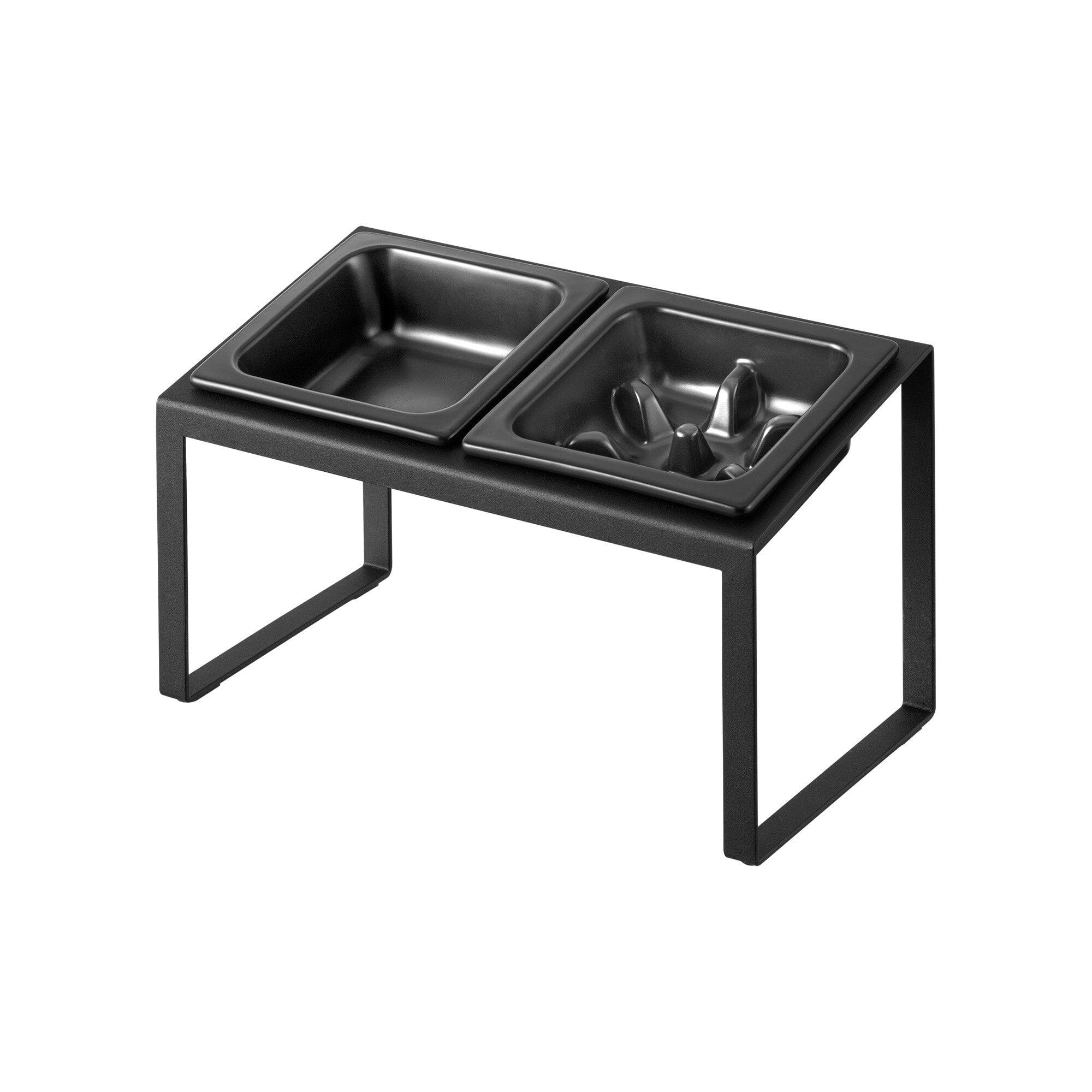 Alt View 8. Yamazaki Home - Slow Feeder Pet Bowl - Steel + Ceramic - Black.