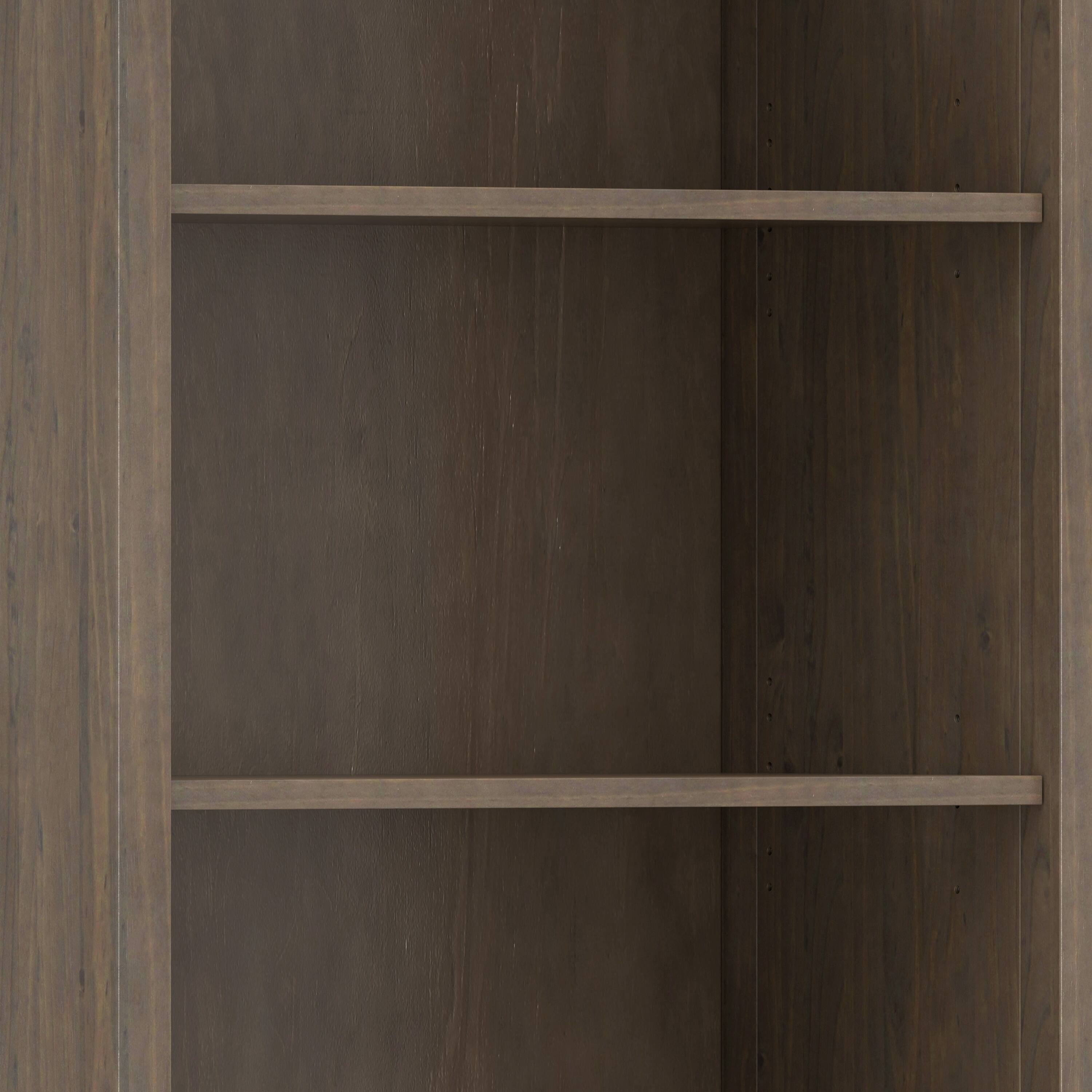 Alt View 5. Simpli Home - Ela SOLID WOOD 72 inch x 30 inch Transitional Bookcase in Smoky Brown - Smoky Brown.