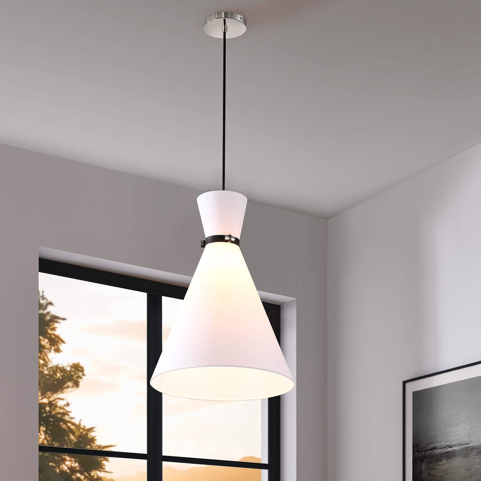 Starlight 1-Light Pendant Light by Modway - White Polished Nickel