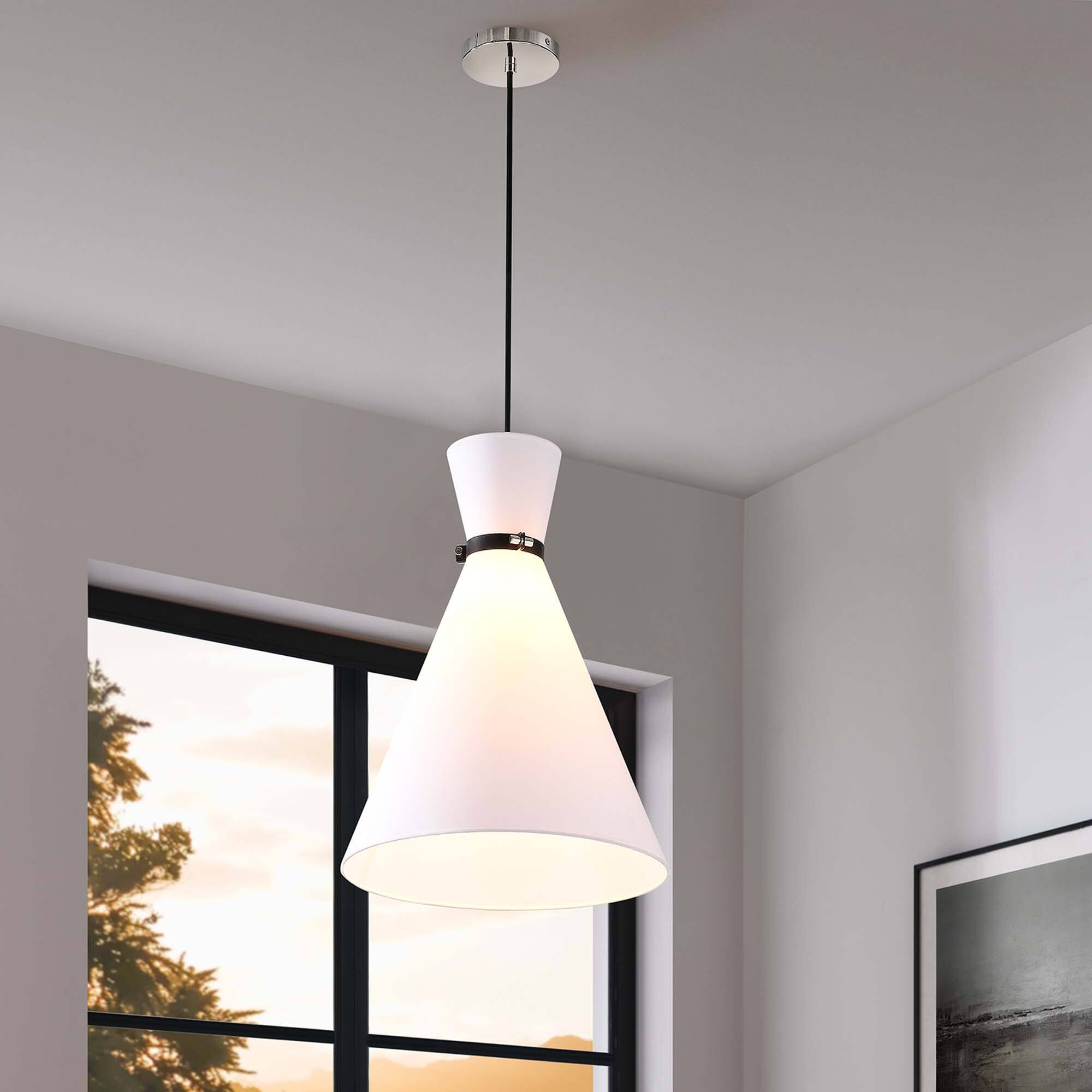 Front. Modway - Starlight 1-Light Pendant Light by Modway - White Polished Nickel.