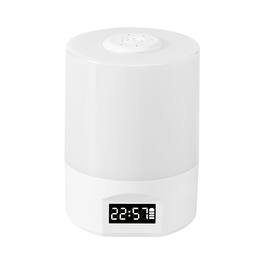 Cluzine - Rechargeable Touch & Remote Bedside Lamp with Clock, 3 Color Modes, Eye-Caring Light