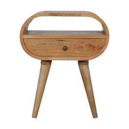 Artisan Furniture - Solid Wood Circular Open Slot Nightstand - Oak