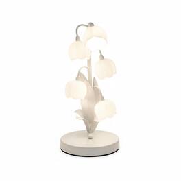 FINEAK - 14.72" White Lily of The Valley Vintage Bedside Lamp