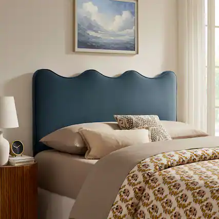 Front. Modway - Athena Upholstered Headboard by Modway - Cadet Blue.