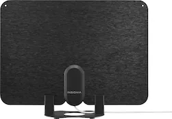 Insignia™ - Amplified Ultra-Thin Indoor HDTV Antenna with 60-Mile Range - Black/White - Front_Zoom