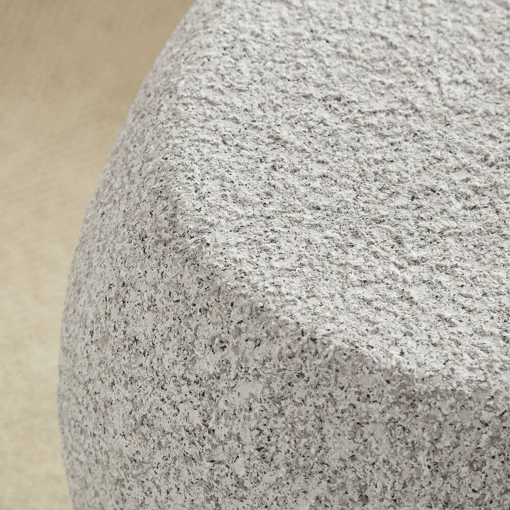 Alt View 8. Loheer - Loheer 19.29 Inch Irregular Fiberglass Side Table Beige Faux Rock End Table Waterproof Living Room - Beige.