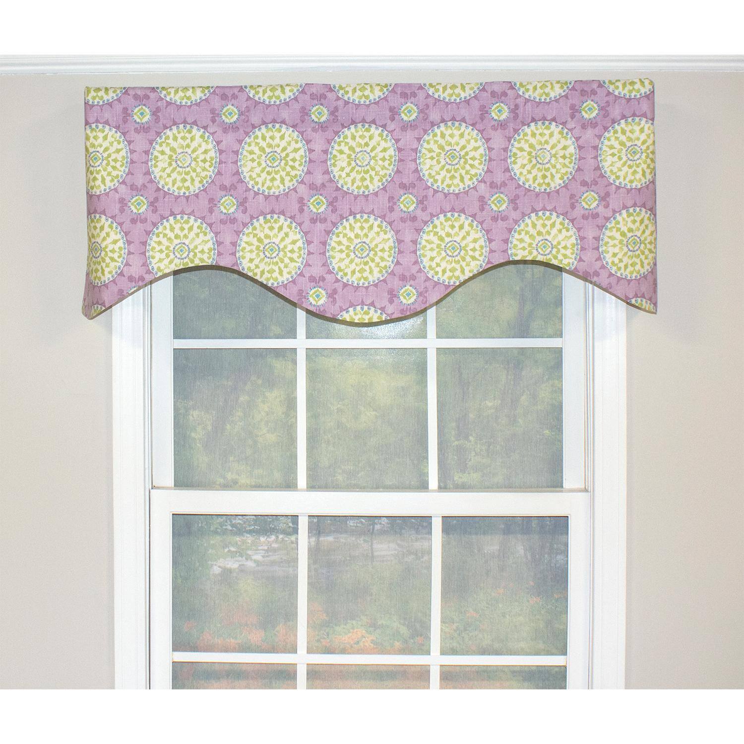 Angle. RLF Home - RLF Home Canne Cornice 100% Cotton with Fully Lined 3" Rod Pocket Valnance for Windows 50" x 17" Heather - Heather.