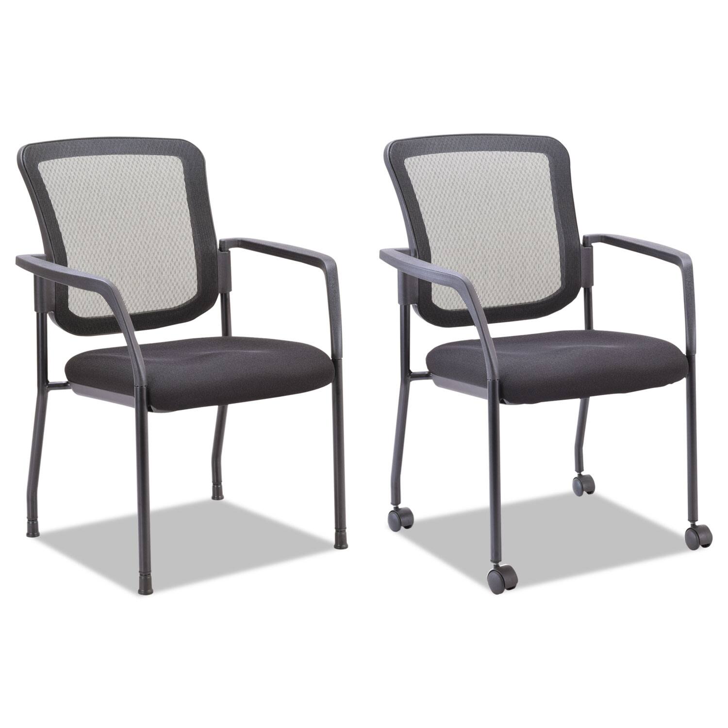 Front. Alera - Alera Elusion Series Mesh Back Stacking Guest Chair 26 x 25.6 x 36.2  Black Seat Black Back Black Base - Black.
