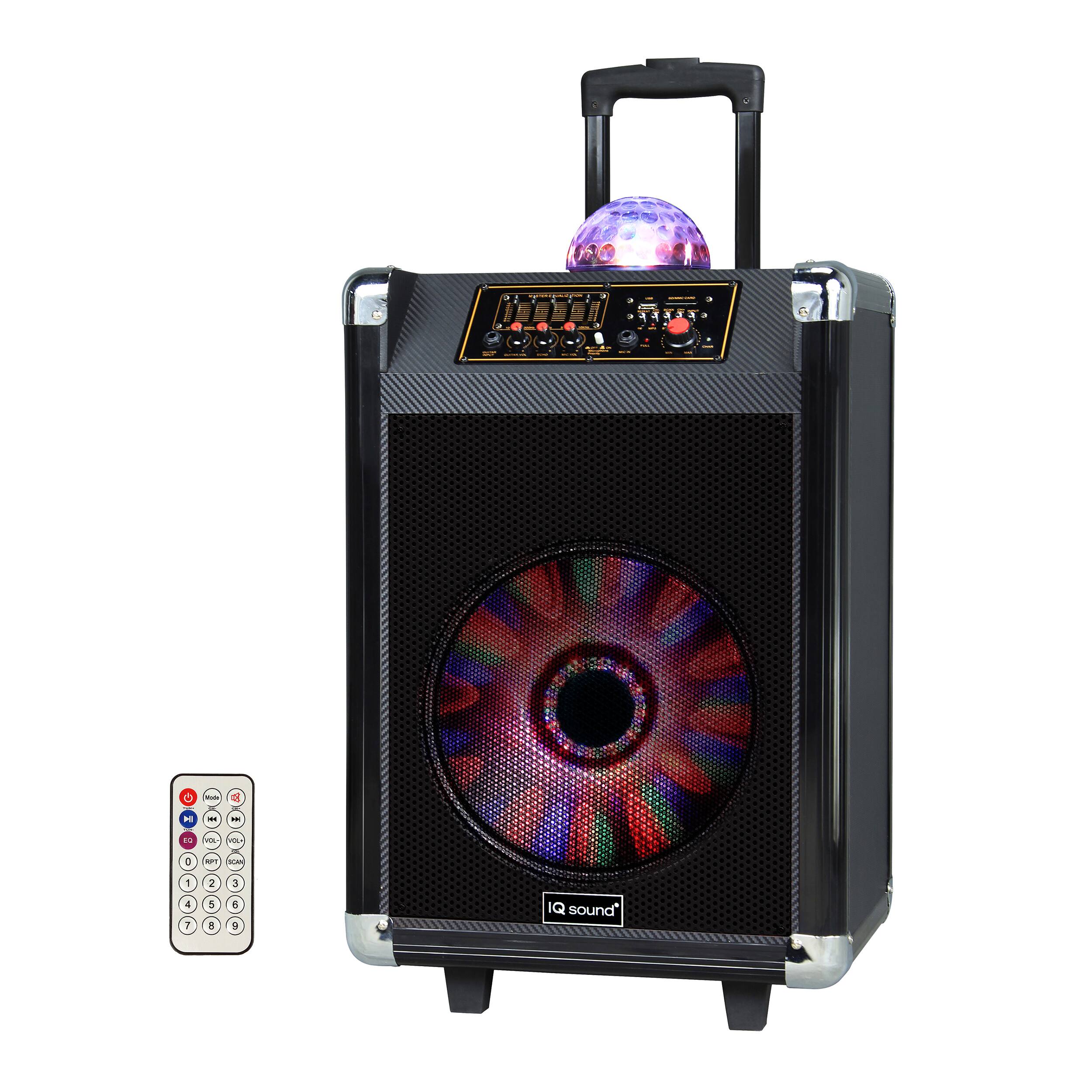 Alt View 2. iQ Sound - IQ Sound 12 Inch Portable Bluetooth Speaker with Disco Ball Light.