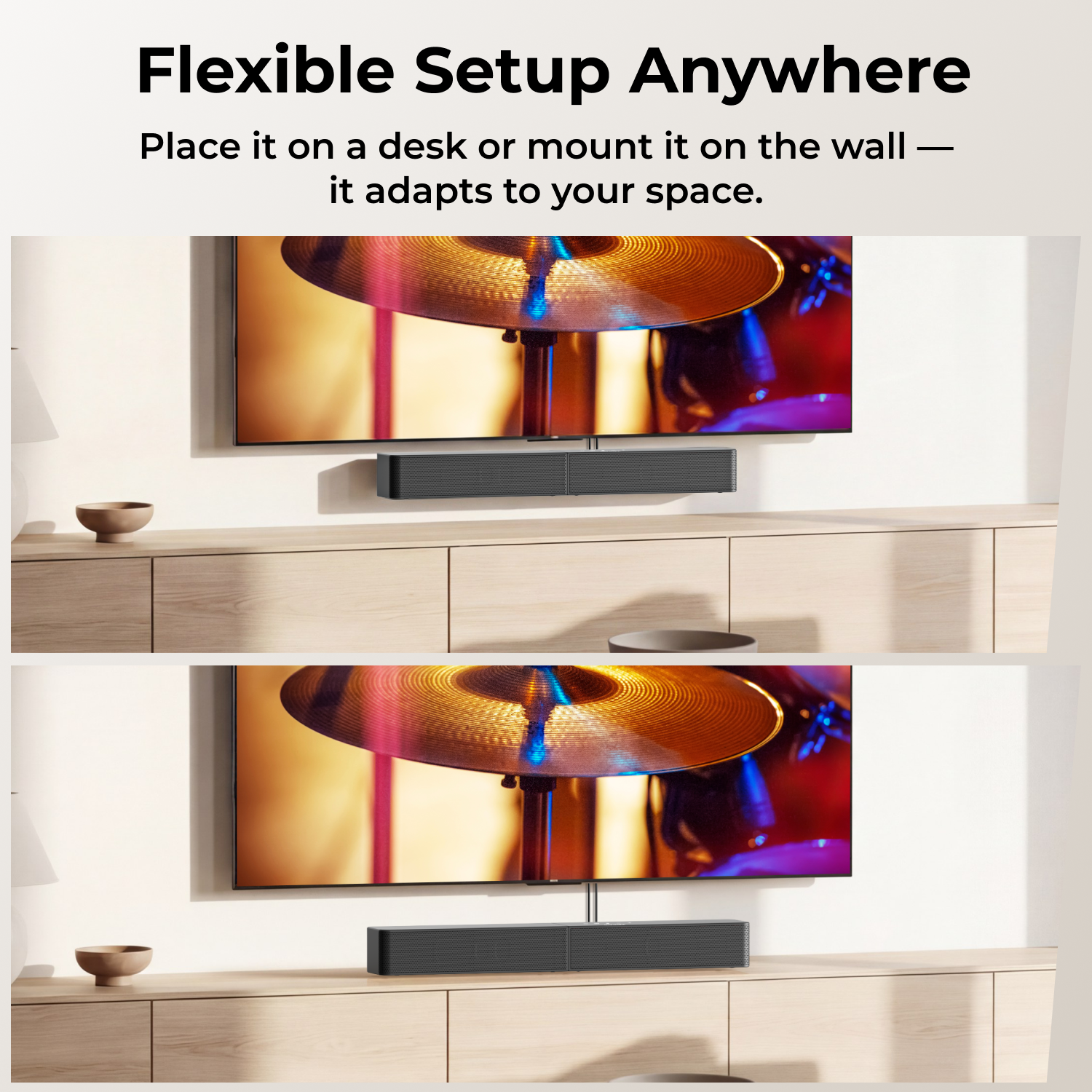 Flexible Setup Anywhere  
Place it on a desk or mount it on the wall — it adapts to your space.