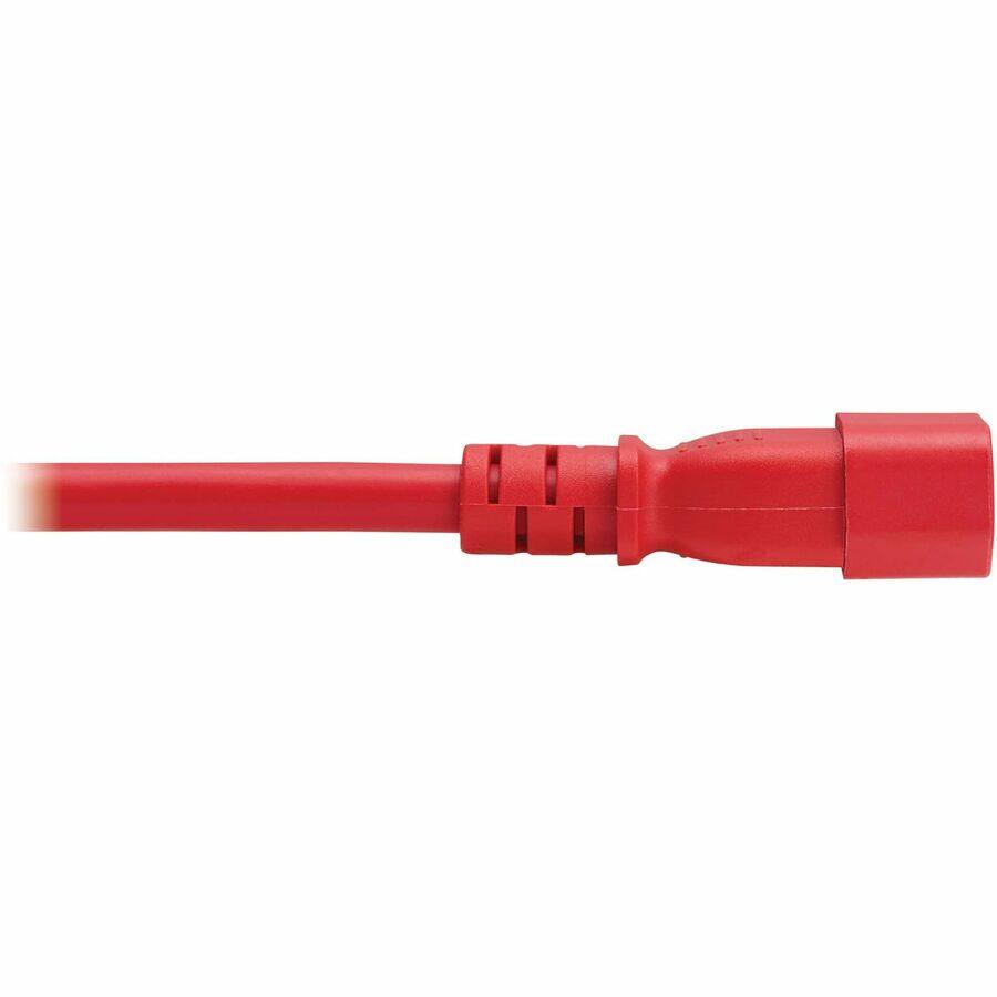 Alt View 1. Tripp Lite - Eaton Tripp Lite Series Power Cord, C14 to C21 - Heavy-Duty, 15A, 250V, 14 AWG, 2.5 ft. (0.76 m), Red - For Computer - Red.