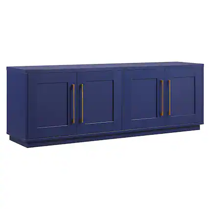 Angle. Hudson&Canal - Tillman TV Stand for Most TVs up to 75" - Dark Blue.
